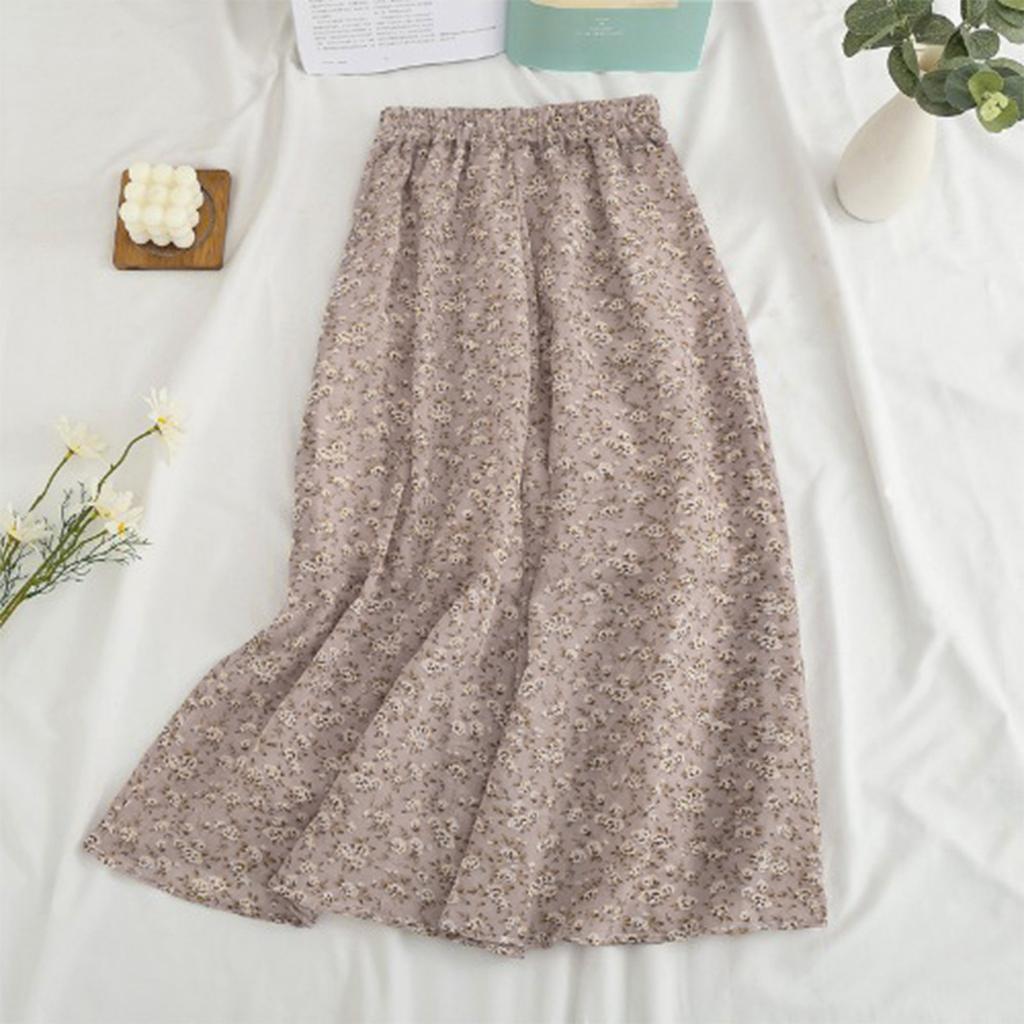 Women's Fashion And All-match Spring And Summer Casual Retro Temperament Floral Skirt