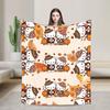 Leopard Hello Kitty Cartoon Blankets Coral Fleece Plush  Winter  Portable Lightweight Throw Blankets for Bed Outdoor Quilt