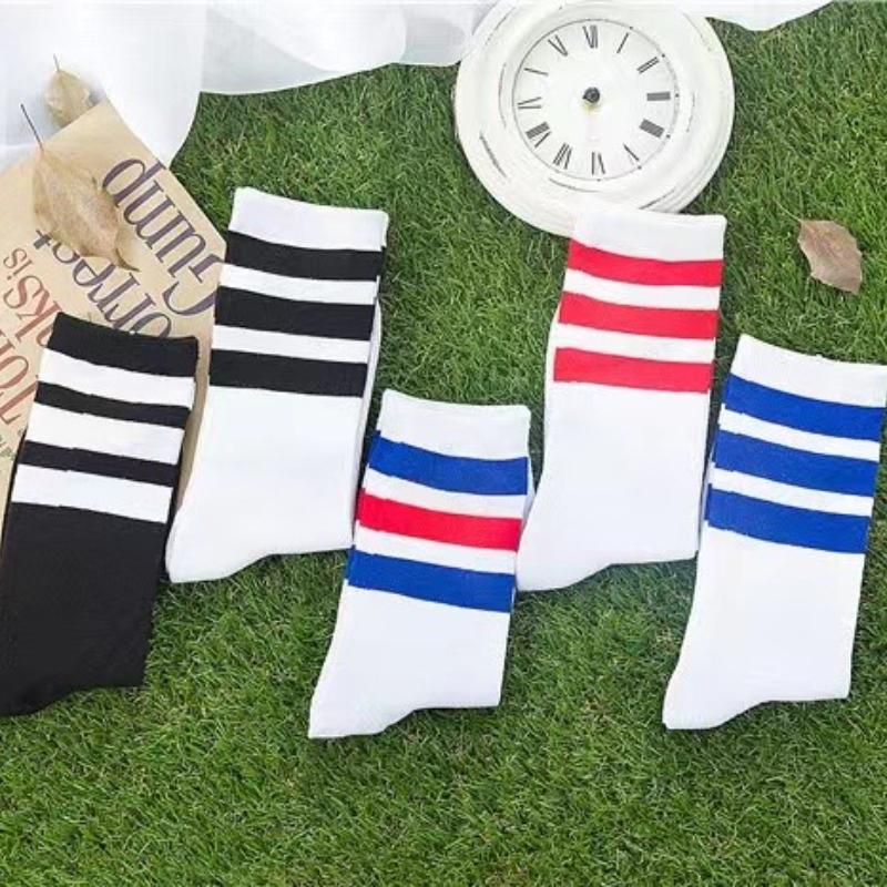 New Men/Women 3 Three Stripes Cotton Socks Retro Old School Skate Long Short White Black Winter Cool