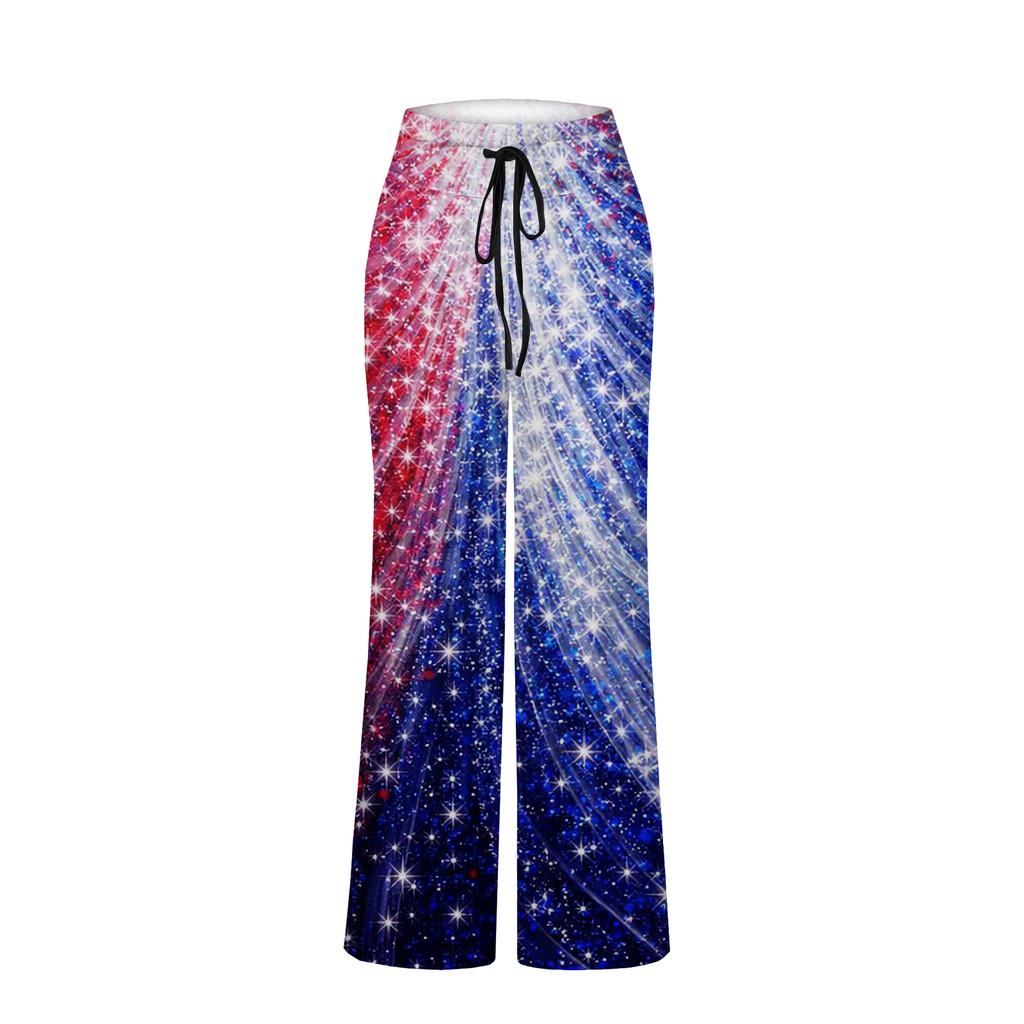 Women's Fashion Loose-Fit Drawstring Elastic Waist Casual Printed Pants