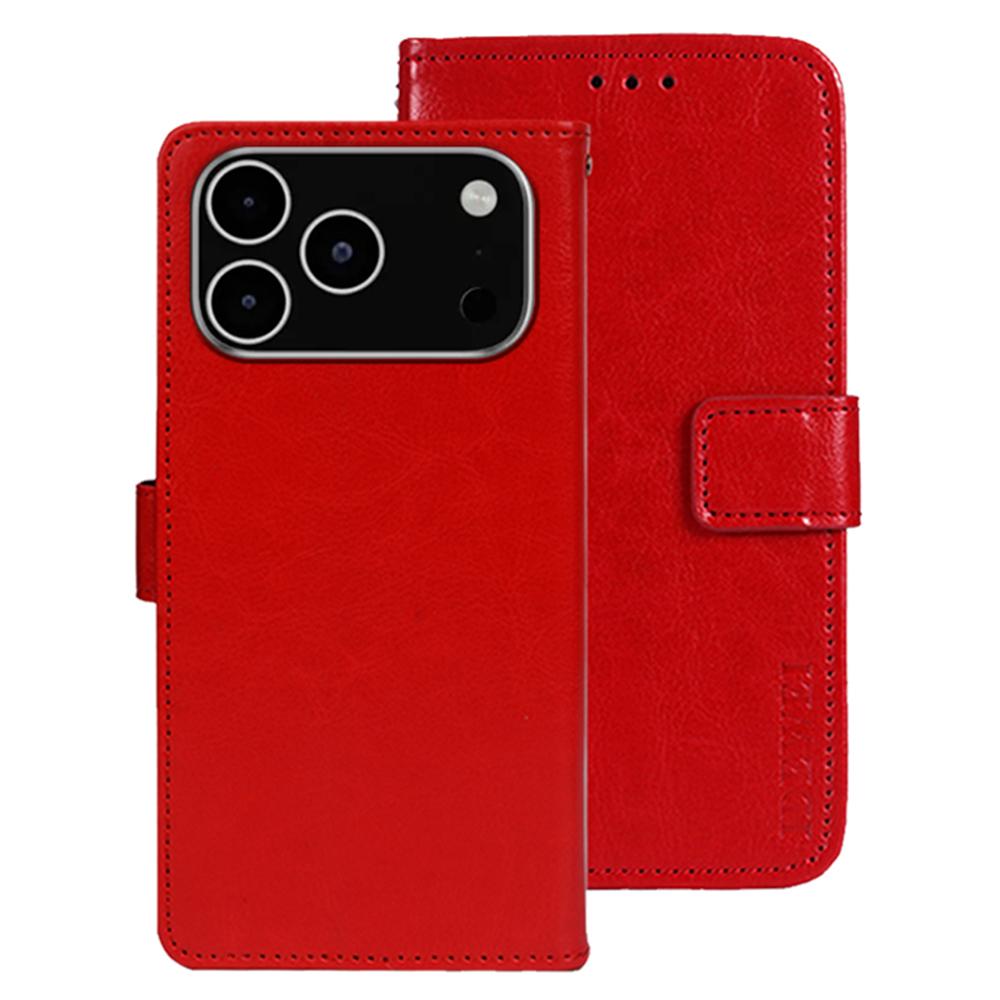 IDEWEI For iPhone 17 Pro Max Stand Case Crazy Horse Texture Leather Phone Cover