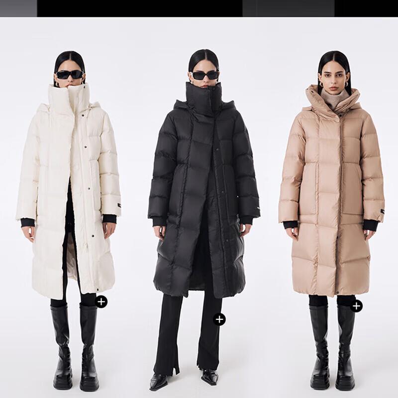 Jinyujie Damen Stadtlange Daunenjacke mit hohem Kragen