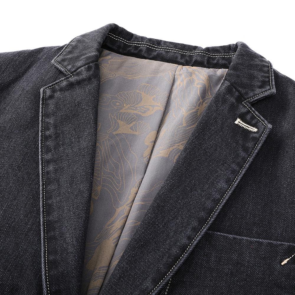 Men's Slim-Fit Denim Jacket - Spring/Autumn Business Casual, Thin Style for Middle-aged & Young