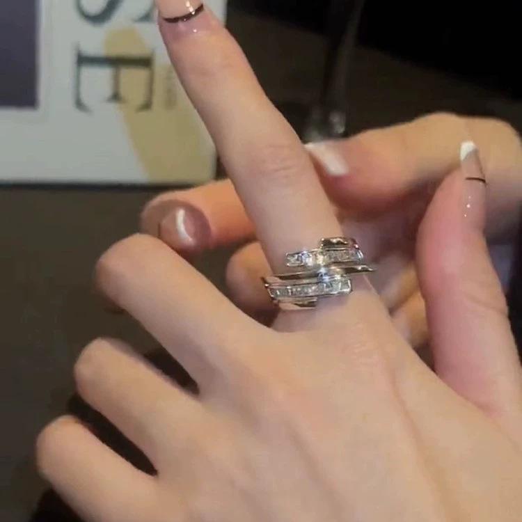 French Minimalist Zircon Adjustable Ring: Unique, Exquisite, Versatile, Fashionable Design