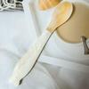 ZISIZ Handmade Fish-shaped Shell Dessert Spoon Set, Milky White