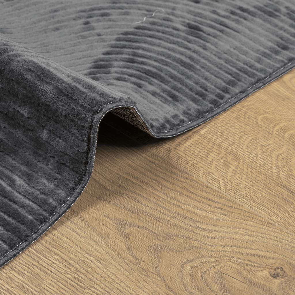 IZA Short Pile Rug Scandinavian Style Anthracite 120 X 170 Cm