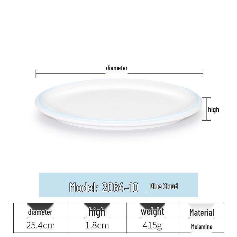 Okrągły talerz melaminowy - Naczynia stołowe inspirowane porcelaną dla restauracji i hoteli, Idealny do kuchni zachodniej