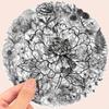 100 Black and White Plant Stickers for Decoration, Journaling Materials, Personalized Ins-Style Decorative Stickers Suitable for Laptops, 