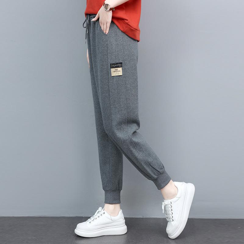 

Женские спортивные штаны 2024 года для миниатюрных фигур с флисовой подкладкой - Повседневные, Тонкие, Весенне-осенние стили XL (Recommended 123-133 jin) серый