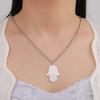 Jeshayuan NEW Hamsa Hand of Fatima Pendant Necklace For Women Jerusalem Hebrew Stainless Steel Men Necklaces Party Jewelry Gift
