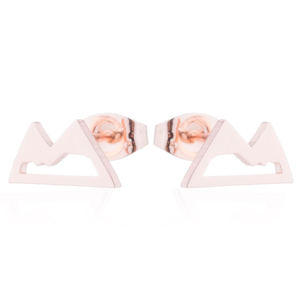 European & American Hollow Snow Mountain Stainless Steel Ear Cartilage Stud Earrings