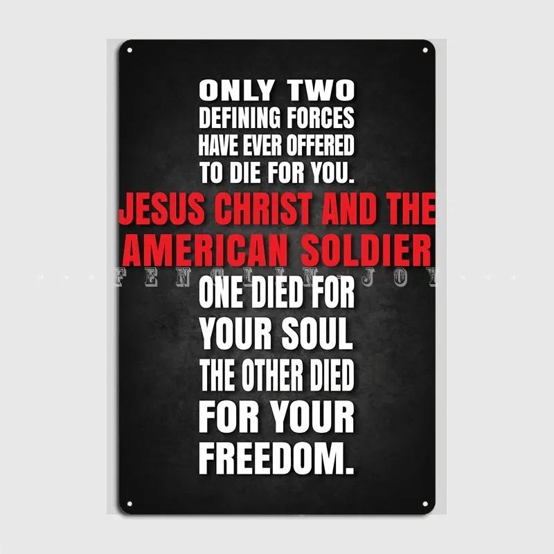 Jesus And The Soldier Metal Plaque Poster Pub Bar Cave Decoration Painting Dcor Tin Sign Poster