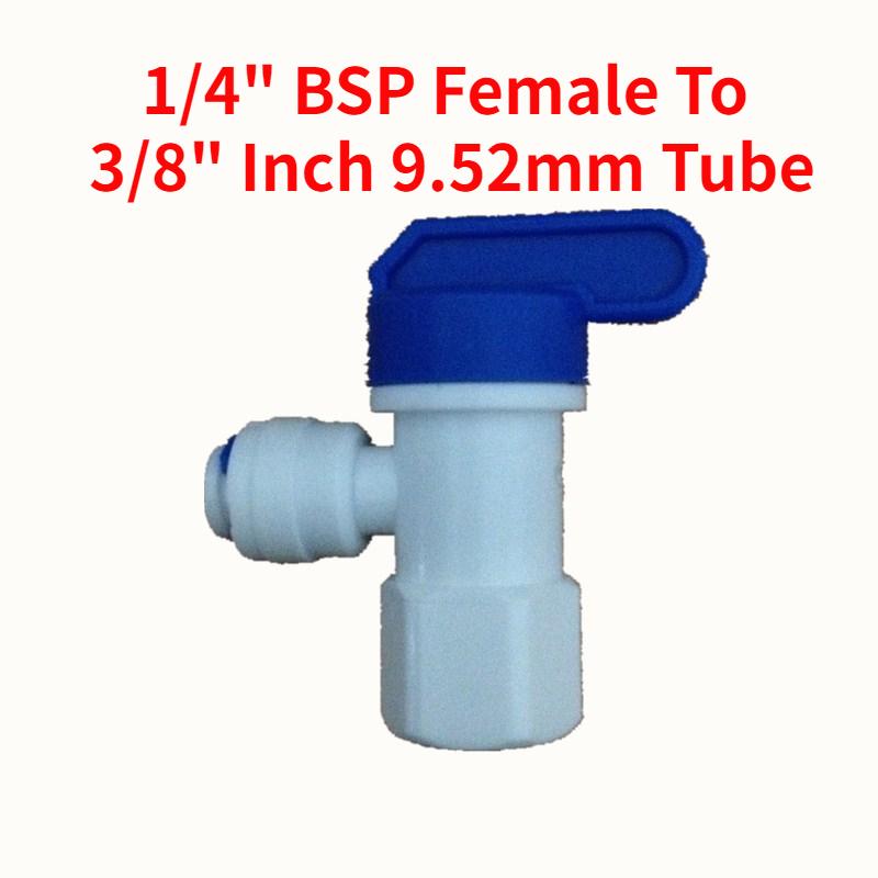 1/4" 3/8" OD Tube Tap Shut off Ball Valve POM Quick Fitting Connector Tee Elbow Reducer Aquarium RO Water Filter Reverse Osmosis