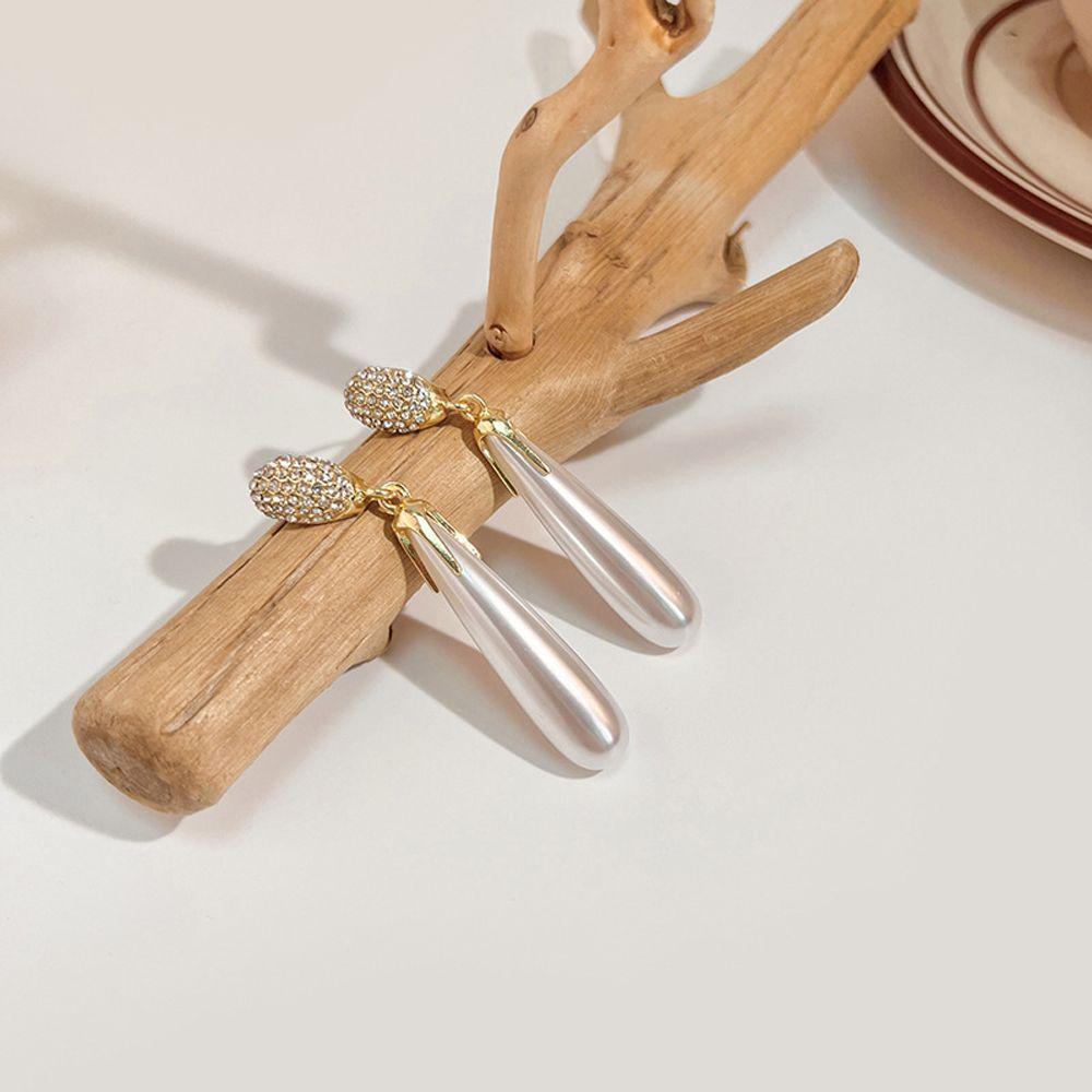 For Girls Crystal Pearl Zircon Drop Earrings Korean Stud Earrings Women Dangle Earrings Ear Jewelry