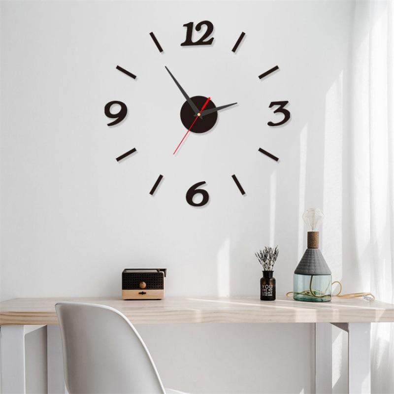 Punch-free Digital Clock Nordic Living Room Acrylic Wall Clock Bedroom Silent Wall Clock Wall Sticker Clock Luminous Hanging Type