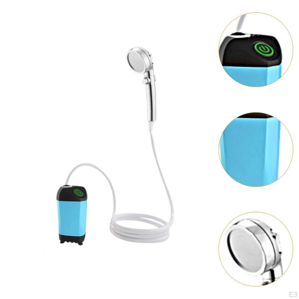 Compact Shower Pump with Head for Travel, Gardening, Car Washing