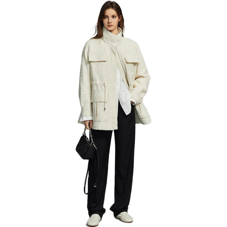 ELLE High-Quality French Style Long Sleeve Jacket Women jackets White EF36126