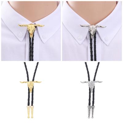 Elegante Bolo-Krawatte mit Stier-Anhänger Stier-Krawatte Western-Halskette Bolo-Krawatte Western-Cowboy-Kostüm