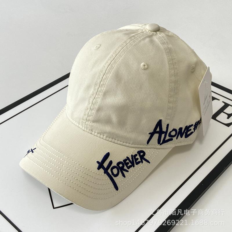 American Side Letter Soft Top Baseball Cap Women's Spring and Summer Wide Brim Sun Hat Street Versatile Cap Men