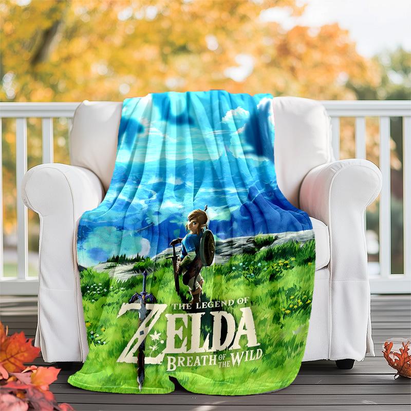 1pc Game Zelda Theme Blanket - Digital Print, Polyester, Cozy for All Seasons, Perfect for Outdoor, and Travel