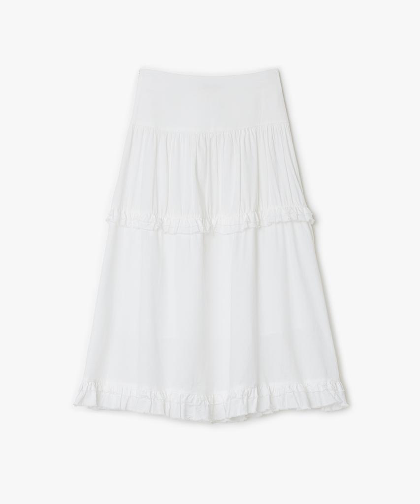 SUNBURNPROJECT Frill Maxi Skirt, White