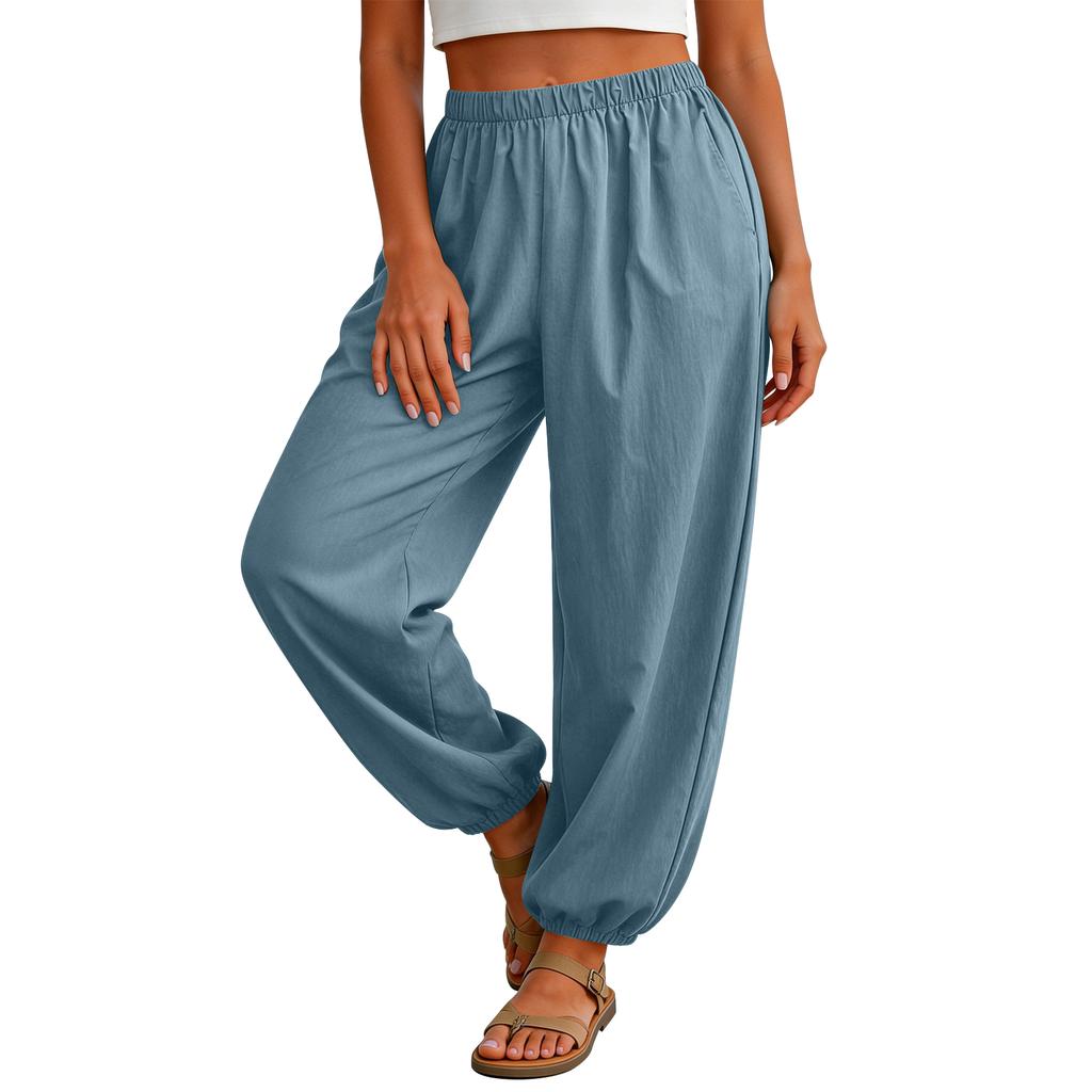 Damen locker lässige Hose – Schnelltrocknende Cargohose mit Kordelzug
