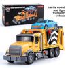 Tow Truck Toy Flatbed and Crane with Race Car Playset Large Toys Rescue Vehicle Push & Go,Lights Sounds,Kids Birthday Gift
