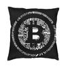 Minatore Blockchain Criptovaluta Decorativo Federa Cuscino Quadrato Cuscino Bitcoin