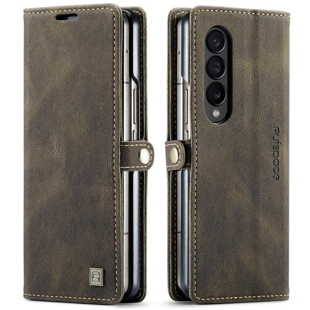 Suitable for Samsung Z Fold7 Business Phone Case, Galaxy Z Fold5 Anti-drop Flip Cover with Card Slot Phone Leather Case