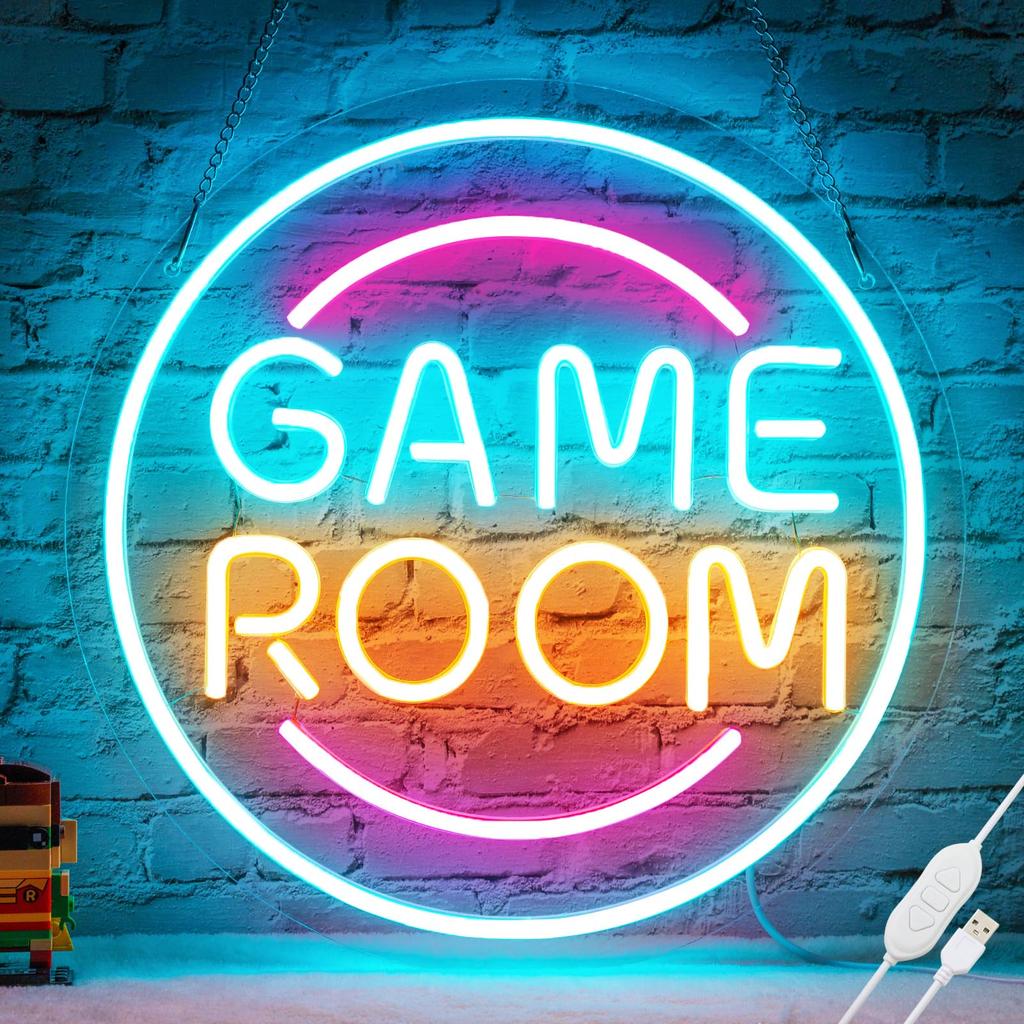 Game Room Neon Signs For Wall Decor USB Powered Colorful Neon LED Lights For Gaming Zone Party Bedroom Light Up Sign Gamer Gifts