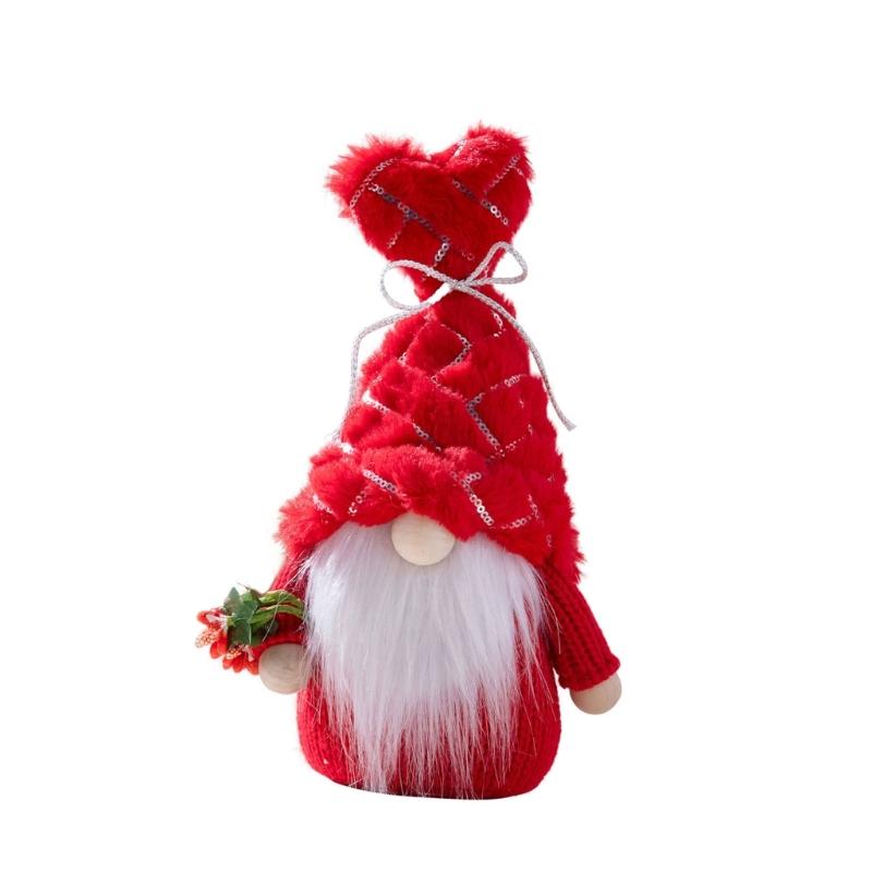 

Valentines Day Gnome Scandinavian Tomtes Plush Elf Doll Stuffed Ornaments Swedish червоний