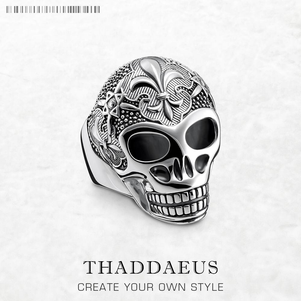 

Blackened Lily Skull Ring Europe Style Vintage Jewelry Fine Jewerly Gift for Men Women in 925 Sterling Silver 8