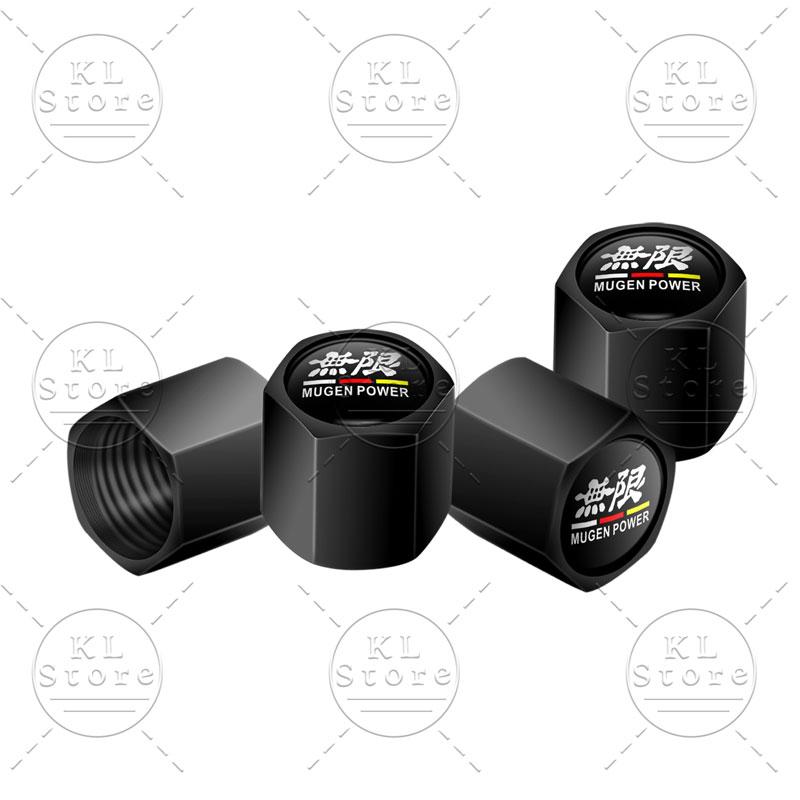 4pcs Car Decor Wheel Tire Valve Stem Dust Cap Cover For Honda Mugen Power Emblem Typer Accord CRV Civic City Odyssey HRV Insight ajw256