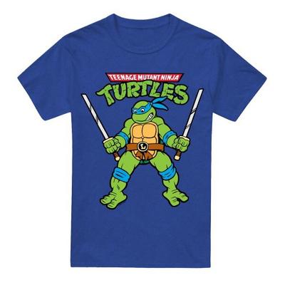 Teenage Mutant Ninja Turtles Unisex Adult Leonardo Retro T-Shirt
