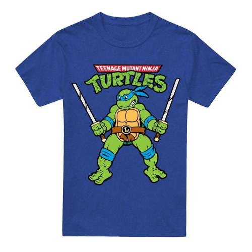 Teenage Mutant Ninja Turtles Unisex Adult Leonardo Retro T-Shirt