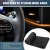 Car Hand Sewn DIY Steering Wheel Cover Breathable Comfortable 32-35cm Stitch On Wrap Cover Microfiber Leather Black Stitches