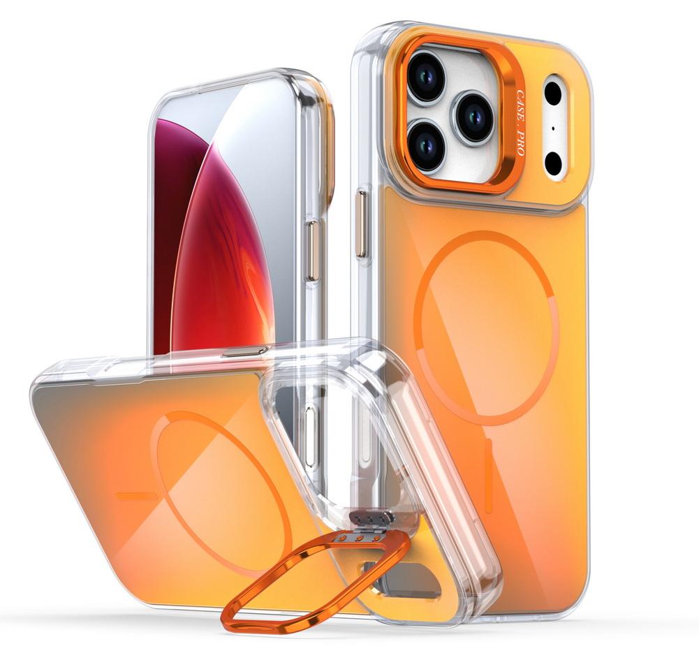 Anti-yellowing Built-in Super Magnetic Lens Holder Case For iPhone 17 Pro Max 17 Air 16e 16 Pro 15 + 14 13 12 11 Protect Cover