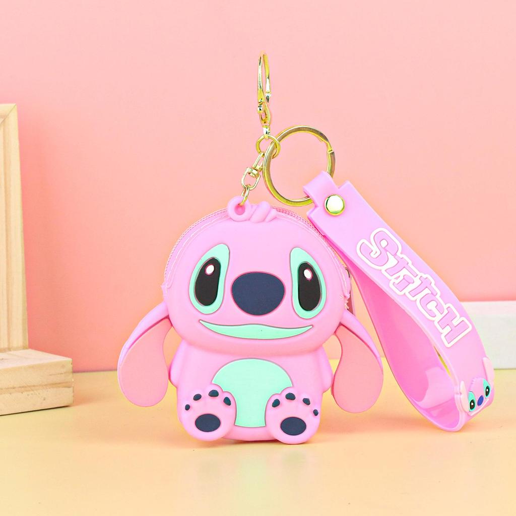 Creative Stitch Cartoon Silicone Keychain: Children's Earphone Storage Wallet & Pendant
