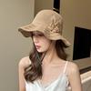 Summer washable folding hat women's large brim sunscreen sun hat women's vacation large edge cool hat