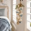 Decorative Living Room Art Farmhouse Hanging Heart Wall Decor with 5 Layer Wooden Hearts, Vintage Boho Wood Natural Accent Trinket Shelf for Bedroom,