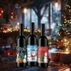 9pcs Christmas Decoration Wine Bottle Waterproof Stickers 5x3.93inch Christmas Wine Label, Christmas Party Decoration
