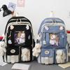 5 Pcs Set Kawaii Girls Backpack Women Travel Backpack Tote For Student School Bag Teenager Girls Schoolbag Book Bags Pencil Case