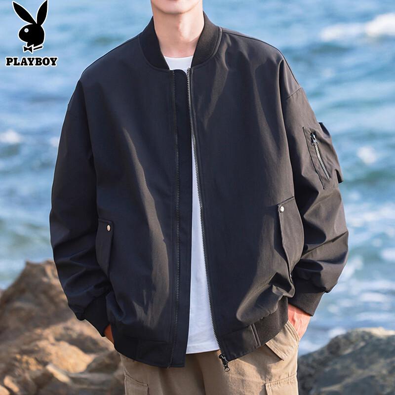 Playboy Men's Spring Autumn Workwear Flight Jacket