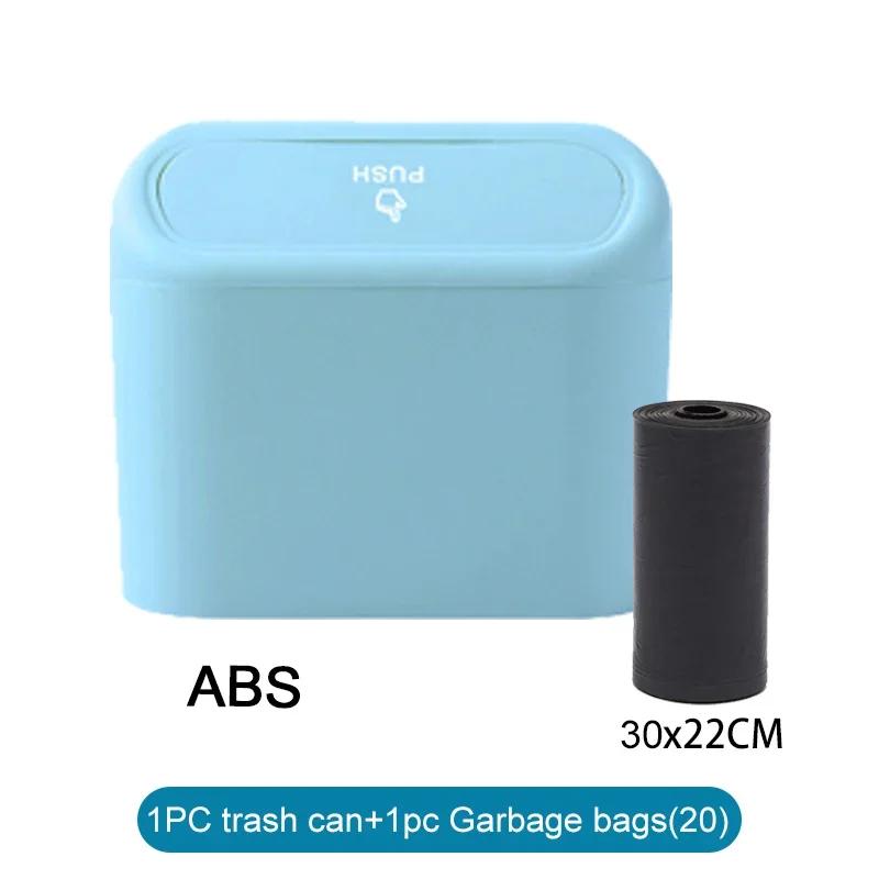 Car Trash Can with Lid Dustbin Storage Garbage Bags Small Car Case Trash Bin Leak-proof Mini Automotive Accessories