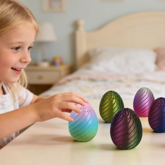 Huevo Giratorio Divertido Huevo de Pascua Espiral Impreso en 3D Figura Juguete Giratorio para Adultos Alivio del Estrés y la Ansiedad