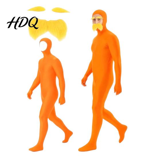 Kosinio vakarėlio kostiumas Atviras veidas Helovino kostiumas Unisex Viso kūno oranžinis kombinezonas