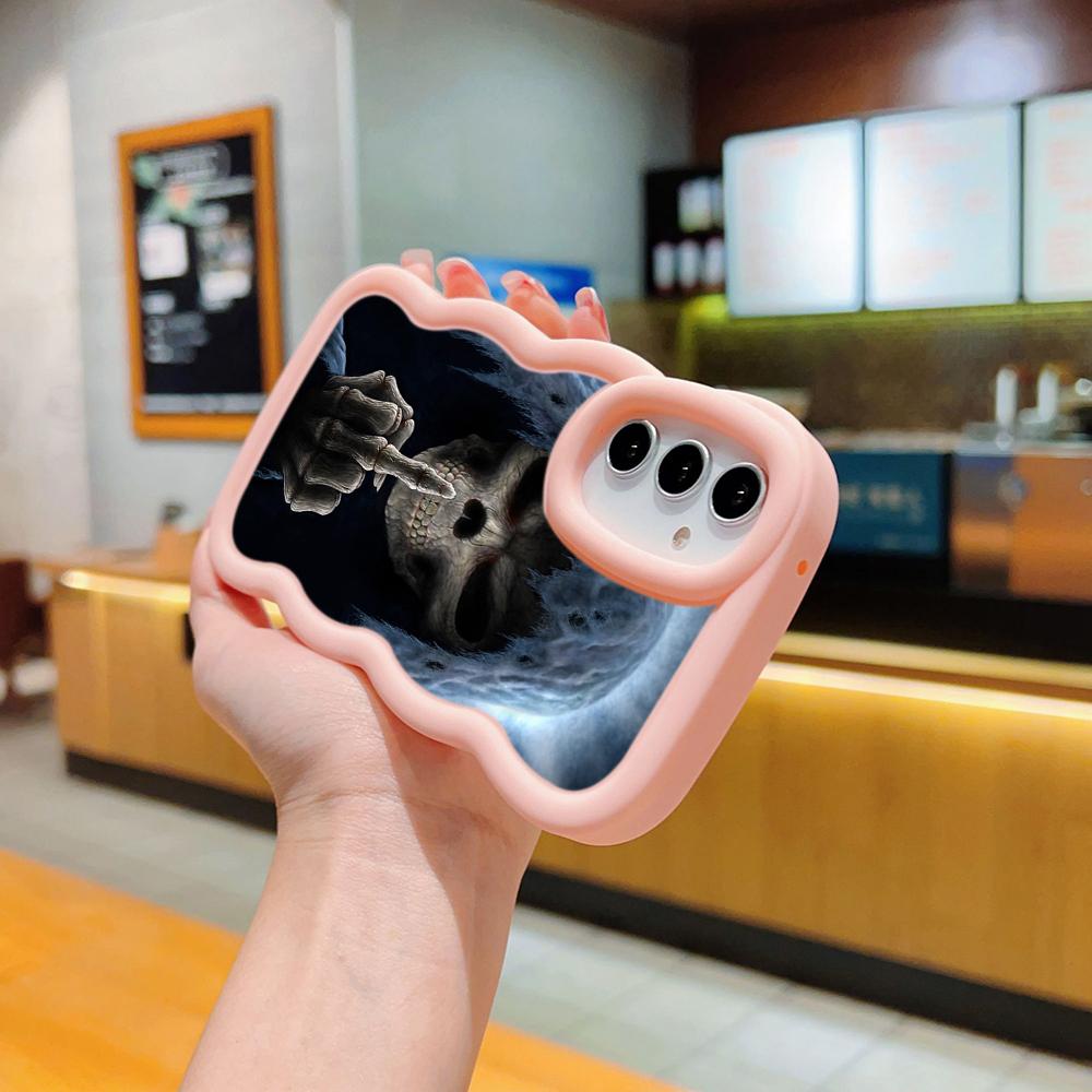 LZ13 Death Prayer Grim Reaper Skull Wave Silicone Phone Cases for Samsung A15 S23 FE S24 Ultra A34 A54 A14 Motorola G32 OnePlus Soft Cover