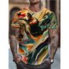 Sommer Herren 3D-Druck Rundhals T-Shirt Modisch, Vielseitig, Trendig, Atmungsaktiv, Lässig