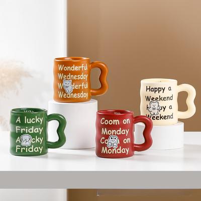 Personalisierte englische Tasse Niedliche Keramiktasse Paar Wassertasse Haushaltstasse Hochwertige Kaffeetasse Souvenirgeschenk