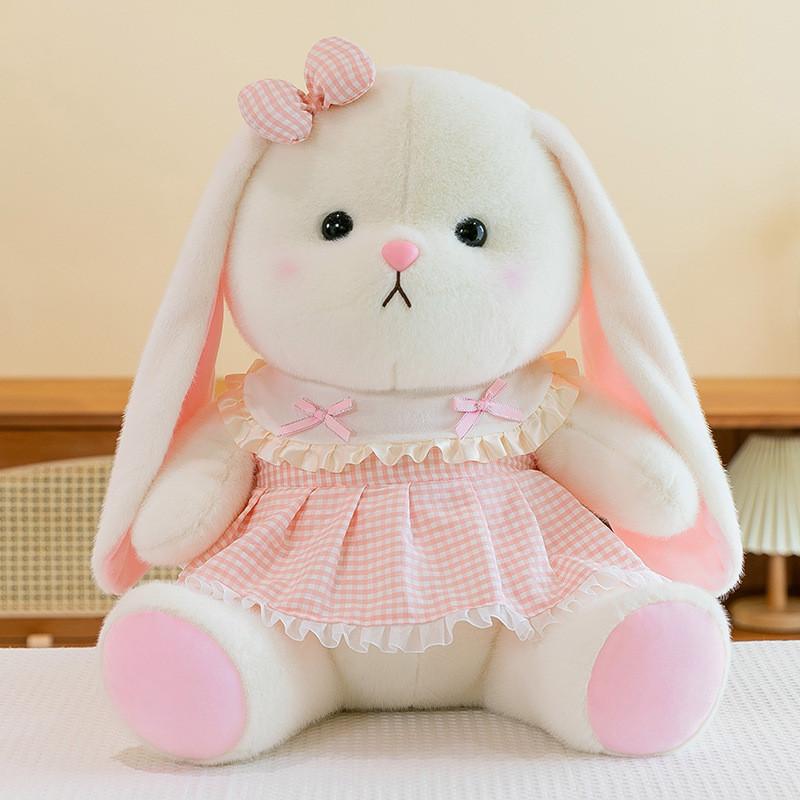 Adorable Plush Rabbit Doll With Cute Flower Dress Perfect For Girls Birthday Gifts